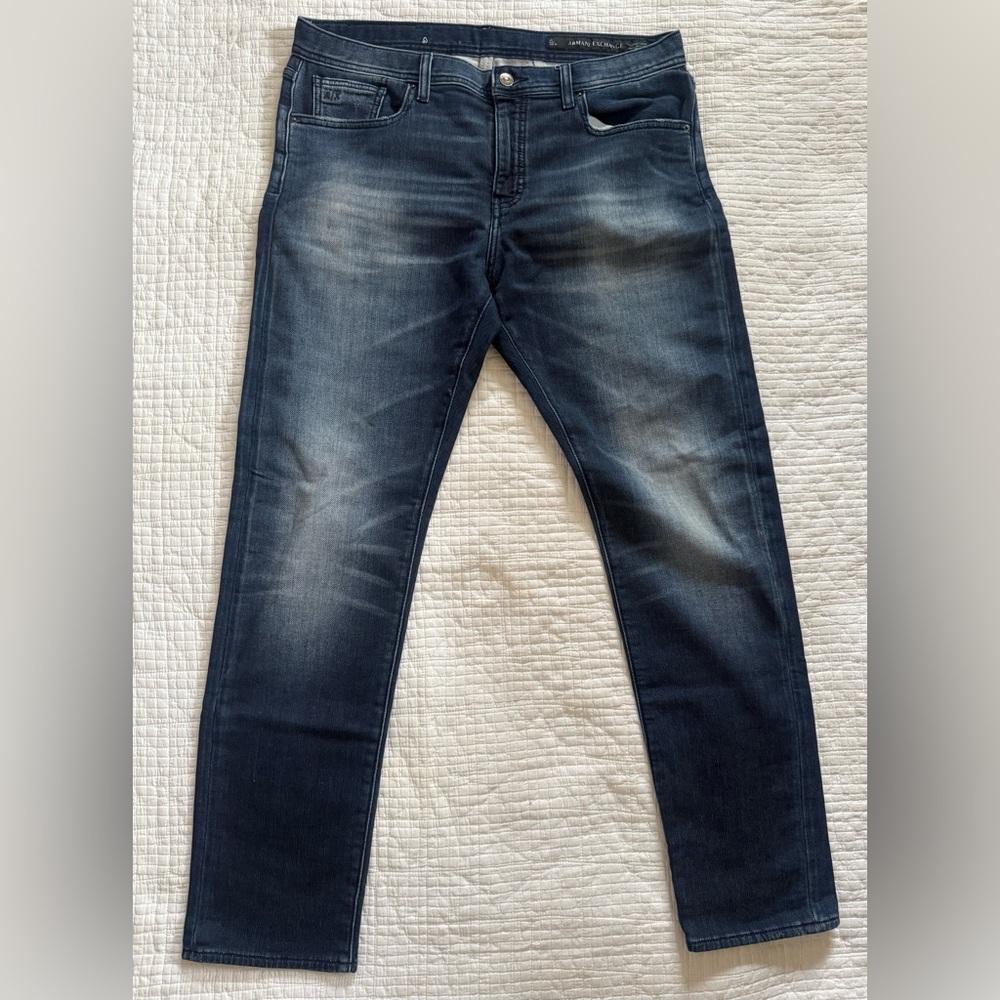 Armani Exchange Blue Jeans faded Pants men’s size 36 waist 30 Length bottom
